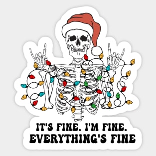 Christmas Skeleton, Everything is Fine Sticker